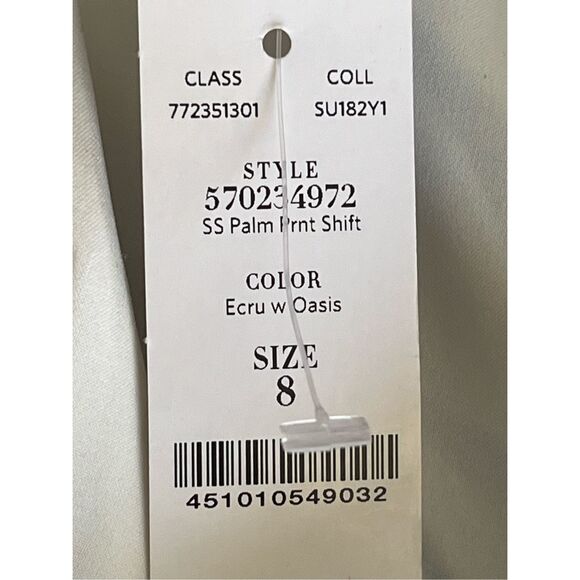 Womens White House Black Market palm print shift cold shoulder dress - Size 8 - Picture 5 of 15